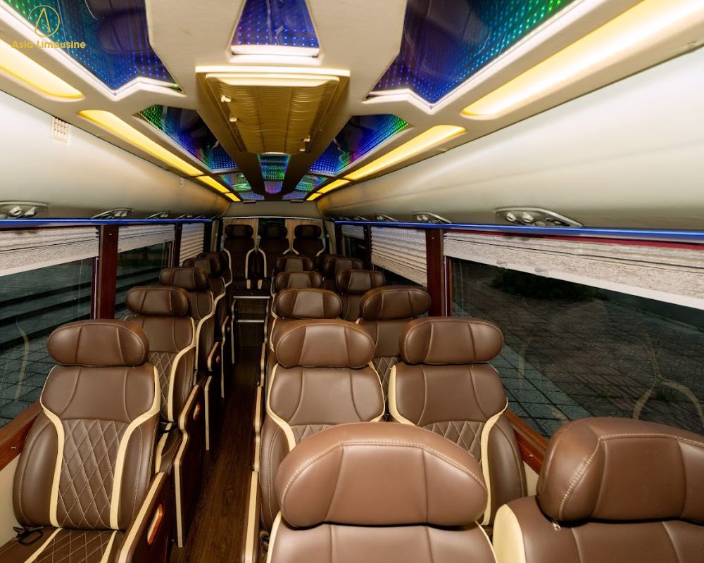 Không gian bên trong của xe limousine 19 chỗ