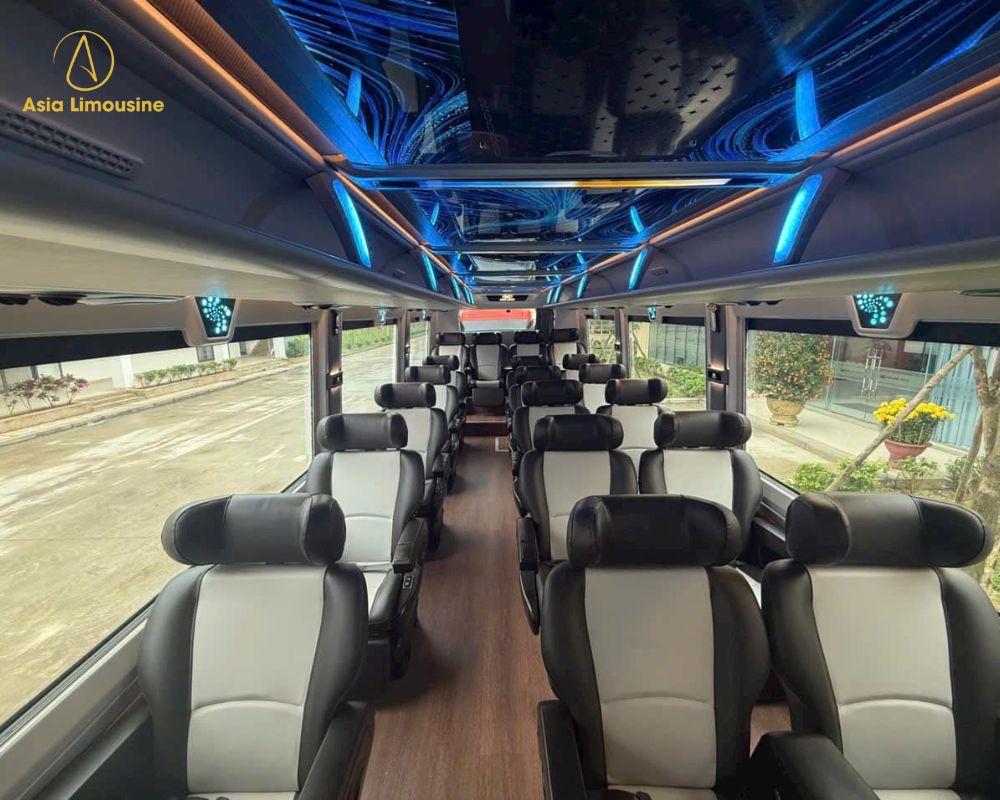 Chỗ ngồi tài xế trên xe 29 chỗ limousine